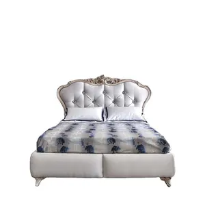 Blue Velvet Classic Style Bedroom Furniture Beds Bed Frame Made From Solid Wood