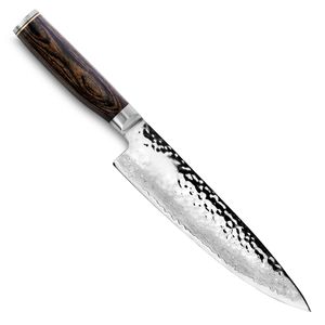 Couteau de chef professionnel Edge Master Manufacture, manche en bois de noyer courbé, acier carbone fait main, 8 pouces, épaisseur 3,0 mm - Product Image 1