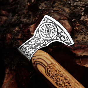 Wholesale Customized High Quality OEM ODM Service Handmade Viking Axe Damascus Steel Head and Wood <b>Handle</b> Camping and Cutting - Product Image 2