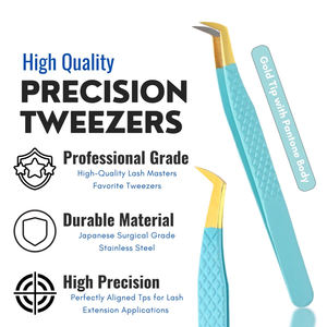 Bulk Rose Gold Diamond Grip Eyelash Tweezers Custom Logo Private Label Accessories <b>Tool</b> - Product Image 3