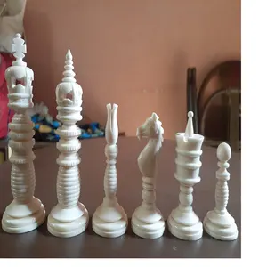 custom made hand carved bone chess set pieces hand made by artisans suitable for chess players and chess product suppliers