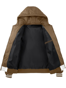 Chaqueta acolchada de invierno para hombre personalizada superventas, nueva chaqueta de cuero con decoración de piel, servicio OEM - Product Image 3