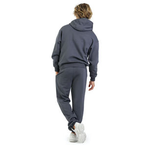 2025 arrivée hommes gris Baggy Fit 100% coton doux à capuche pantalon cordon ensemble hommes hiver en bas quantité minimale de commande survêtement personnalisé pour unisexe - Product Image 2