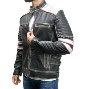 Veste en cuir de haute qualité pour hommes Top Design 100% avec doublure en couette col montant manches complètes-personnalisable pour la saison d'hiver - Product Image 2