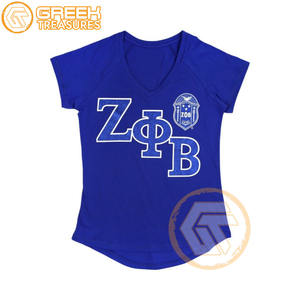 T-shirts décontractés pour femmes Zeta Phi Beta personnalisés en gros vêtements de sororité coton polyester respirant de haute qualité logo personnalisé - Product Image 2