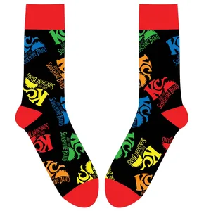 Calcetines KCSB de Talla Única con Logotipo de Arcoíris, Ligeros, Transpirables, Antideslizantes, de Spandex y Poliéster, Rojos, Estilo Deportivo y Elegante para Uso Diario - Product Image 1
