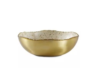 Elegante cuenco de Latón chapado en oro para servir comida y chocolate, diseño moderno hecho a mano, vajilla perfecta para eventos de boda - Product Image 1