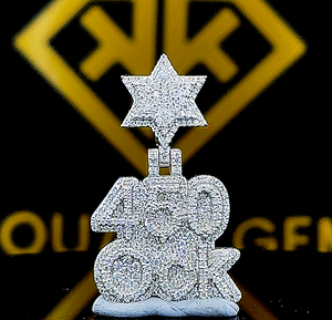 Número personalizado Hip Hop Moissanite colgante de plata para hombres y niños joyería de letras únicas para amantes de la moda - Product Image 1