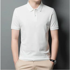 Polo à manches courtes en coton personnalisé OEM, non formant et infroissable - Product Image 6