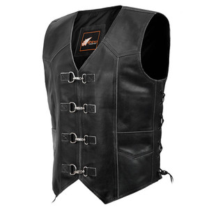 Nouveauté 100% cuir véritable de haute qualité hommes hiver grande taille imperméable coupe-vent Biker gilet - Product Image 6