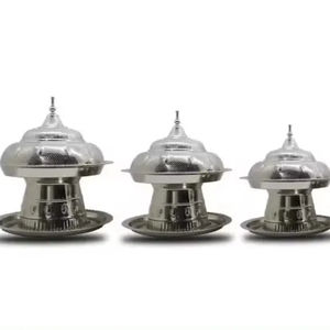 Buffet Hot Pot <b>Food</b> <b>Warmers</b> in Silver and Gold with a Premium Laser-Cut Metal Stand Crafted <b>for</b> Stylish and Event Presentations - Product Image 3