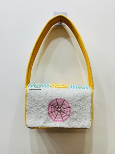 กระเป๋าถือลูกปัดลายดอกไม้สุดน่ารัก พร้อมหูหิ้ว งานแฮนด์เมด กระเป๋าสะพายไหล่ งานปักอินเดีย กระเป๋าถือประดับลูกปัดหลากสี สำหรับงานกลางคืน - Product Image 4