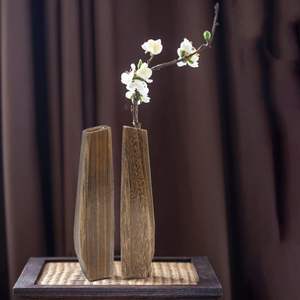 Plantas de tubo grandes de pie Brote en maceta Florero pequeño Decoración Planta Florero de madera Ramos florales Mini Piso adecuado Color fresco - Product Image 2