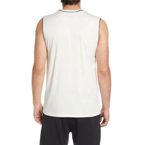 Débardeur de compression pour homme en coton épais sans manches, t-shirt de sport, débardeur de fitness, débardeur de course à pied, débardeur côtelé pour homme - Product Image 4