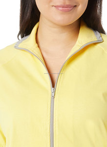 ชุดวอร์มผ้าฝ้ายลายทางสำหรับผู้หญิงสีเหลืองพร้อมโลโก้ตามสั่ง - Product Image 6