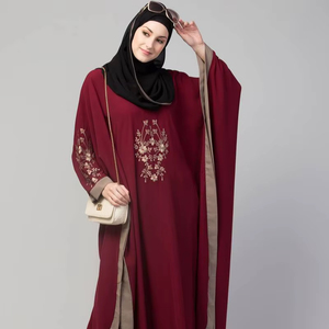 Vente en gros Abaya couleur unie vêtements islamiques modestes simples Abaya robes musulmanes pour les femmes Dubai Abaya - Product Image 1