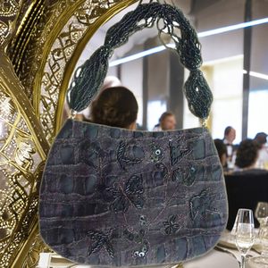 Bolsos de noche personalizados para mujer con asa de hilo de cuentas y bordado de diamantes de imitación para bodas y fiestas de cóctel - Product Image 2