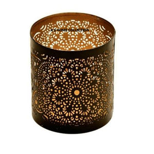Juego de 2 velas votivas de té de forma redonda de metal único hecho a mano para decoración de iluminación del hogar - Product Image 2