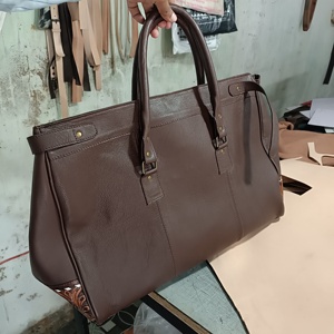 Autumn Bohemian Western Saddle Blanket Weekender <b>Bag</b> Hand Tooled Custom Cow Print <b>Leather</b> Duffle <b>Bag</b> for Women Travel Wholesale - Product Image 4