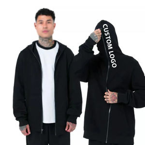 2024 nouveauté haute qualité lourd Gsm 100% coton hommes pleine fermeture éclair US à capuche surdimensionné séchage rapide pour l'hiver - Product Image 4