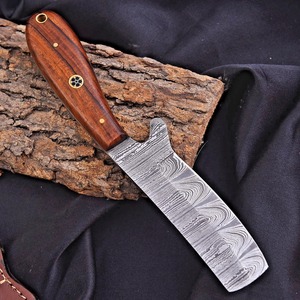 Custom HandMade <b>Forged</b> Damascus Steel Blade Bull Cutter Knife OEM Supported Fixed Blade Camping Knife Industrial Grade - Product Image 3