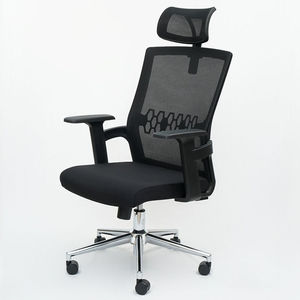 Silla de Oficina Ergonómica GAK829 con Malla Anti-Fatiga, Reposacabezas Ajustable, Base de Metal Cromado, Asiento Elevador de Espuma para Oficina en Casa, PP PU - Product Image 3