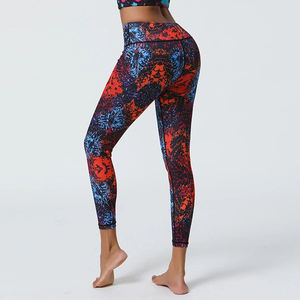 Printed High Waist Yoga <b>Leggings</b> Women Workout Fitness Gym Running Training Athletic Activewear Pants - Product Image 3