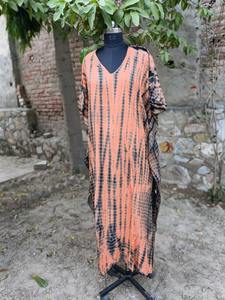 Caftán playero de manga larga para verano, caftán con cuello en V, Color azul cielo - Product Image 2