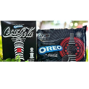 Proveedor de Galletas Sandwich de Chocolate Oreo con Crema con Sabor a Coca Cola 119.6g Nueva Edición Limitada Bebidas Carbonatadas - Product Image 1
