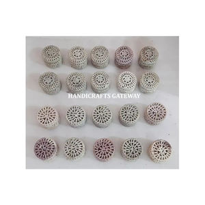 Thanksgiving Gift in Very Best Price Handmade Unique Design Exclusive Round Shape Pure Soapstone Hand Carved Decorative <b>Jewelry</b> - Product Image 1