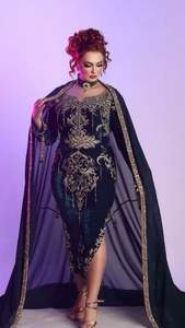 2025 @ Último vestido negro Badroune & Barnousse con elegante bordado de cuentas de cristal Piedras Perlas y Dabka Zari Trabajo hecho a mano - Product Image 2