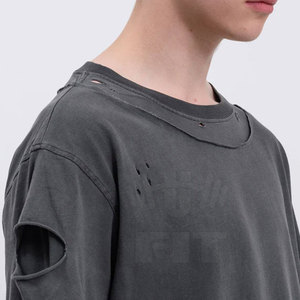 Sweat-shirt décontracté pour homme en coton 100% de haute qualité, respirant, effet usé, pour l'hiver - Product Image 3