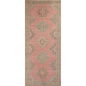 Alfombra de Lana Anudada a Mano Vintage Rosa y Morada con Patrón Clásico de Medallón y Rectángulo para Uso Doméstico - Pae-100 de Jaipur Rugs US - Product Image 1