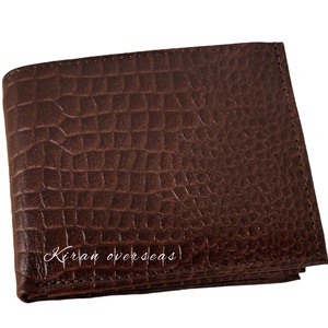 Prêt à expédier Portefeuille souple en cuir de crocodile de haute qualité fait à la main portefeuille ultra fin loisirs d'affaires pour hommes - Product Image 6