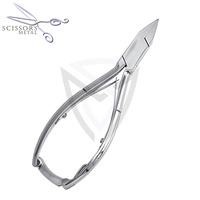 Coupe-ongles à ressort en acier inoxydable de qualité supérieure, à manche courbé, avec verrou, pour cuticules, manucure, pédicure, doigts, bébés, larges