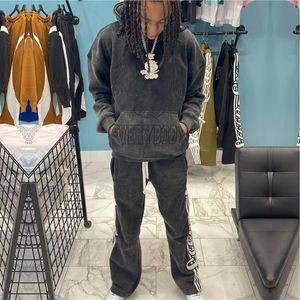 Scoopera personnalisé DTG impression Rivet soleil délavé à l'acide survêtement empilé survêtement ensemble unisexe survêtement pour hommes - Product Image 5