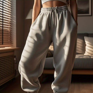 Wide Leg Sweatpants Women High Drawstring Waist <b>Fleece</b> <b>Trouser</b> Pajama Women's Street Style Jogger Sweatpants Ladies - Product Image 6