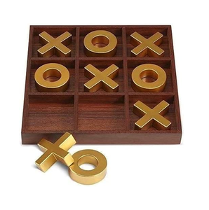 <b>Wooden</b> Tic Tac Toe Strategy Board Game with Durable X and O Pieces Ideal <b>for</b> Learning Entertainment and Family Game Nights - Product Image 3