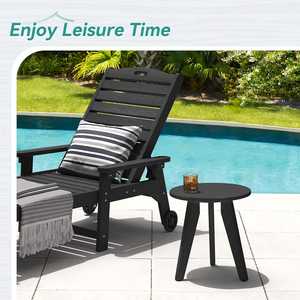 Table d'appoint extérieure moderne en bois noir résistant aux intempéries, petite table de patio, véranda, terrasse, support pour plantes, salle à manger, salon, cuisine, extérieur - Product Image 5