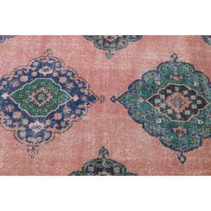 Vintage 2,8x12,7 ft Rug, Turkish Rug, <b>Red</b> Check <b>Wool</b> Rug - Product Image 4