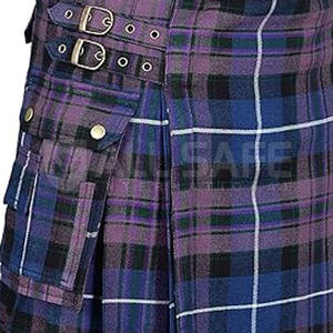 Exclusivo para hombre hecho a mano Clan Tartan Kilt Premium artesanía de alta calidad ocho yardas plisados correas de cuero ajustables personalizadas - Product Image 4