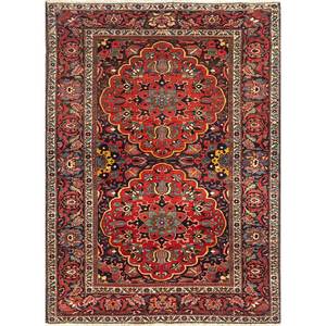 Alfombra Grande de Lana Anudada a Mano Aalam, Diseño Abstracto con Medallón Rojo Naranja, Rectangular, para el Hogar, Modelo PAEM-407, para Entrada, Pasillo, Sala de Estar - Product Image 1