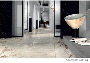 Azulejos de pared de porcelana pura blanca sin fin 600x1200cm con diseño moderno tallado en oro para paredes interiores - Product Image 4