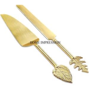 Fancy Unique Designer Prime Quality Gold Plated Metal Butterfly Handle <b>Cake</b> Server <b>Knife</b> Cutter Reusable Eco-Friendly Tools - Product Image 3