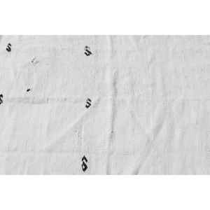 พรมวินเทจขนาด 3.1x9.4 ฟุต, พรมวิ่งสไตล์ตุรกี, พรมขนสัตว์ขอบสีขาวดำ - Product Image 4