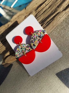 Pendientes de Resina Bordados a Mano, Joyería de Moda de Acero Inoxidable para Mujeres y Niñas, Estilo Clásico para Bodas, Alta Calidad - Product Image 2