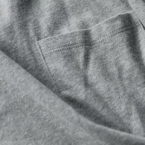 T-shirt unisexe à trois mélanges T-shirts T-shirts à col rond T-shirt de poche Ultra en coton T-shirt de poche en jersey fin unisexe gris - Product Image 2