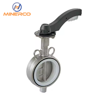 Vanne papillon manuelle MINERCO PN10 PN16 à raccordement sandwich DN50-DN300 pour applications industrielles de contrôle des fluides et de l'eau – Modèle standard