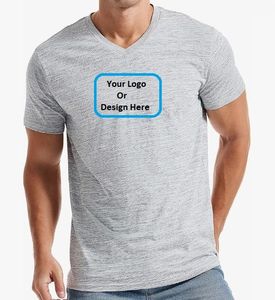T-shirts personnalisés de qualité supérieure T-shirts à col en V pour hommes T-shirts décontractés élégants ajustés de haute qualité 100 coton pour hommes - Product Image 1