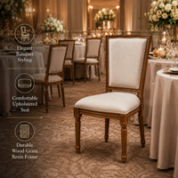 Chaises empilables modernes en plastique PP de haute qualité, style Louis français, pour hôtels, banquets, mariages, fêtes, design vintage en résine